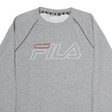 FILA Mens Grey Crew Neck M Cotton Sweatshirt Casual Pullover Logo Embroidered