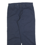 DICKIES Mens Cotton Blend Navy Blue Regular Straight Trousers W34 L30 Casual
