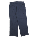 DICKIES Mens Cotton Blend Navy Blue Regular Straight Trousers W34 L30 Casual