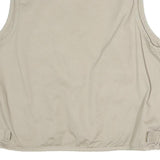 HARRY SEDOCHA Mens Beige Cotton Zip Jacket L Casual Utility Vest Pockets
