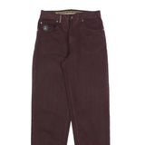 TRUSSARDI Womens Jeans Red Regular Straight Denim Medium W32 L34 Stylish Zip