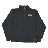 RUSSELL ATHLETIC Mens Black Bowen Basketball Half Zip L Sweatshirt Cotton Blend