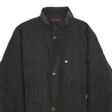 PIERRE CARDIN Mens Black Polyester Zip Up Jacket XL Plain Stylish Outerwear