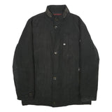 PIERRE CARDIN Mens Black Polyester Zip Up Jacket XL Plain Stylish Outerwear