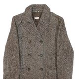 MAX&CO Womens Brown Wool Blend Herringbone Button Jacket UK 10 Classic Tailored