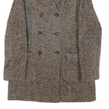 MAX&CO Womens Brown Wool Blend Herringbone Button Jacket UK 10 Classic Tailored