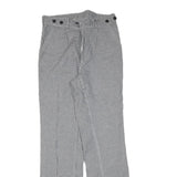 Mens Cotton Blend Regular Fit Straight Black White Check Trousers W30 L33