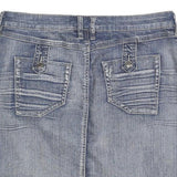 PASHU Womens Blue Denim Mini Cotton Plain Skirt M Casual Streetwear