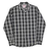 WRANGLER Mens Black & White Check Shirt M Cotton Blend Casual Button Fastening