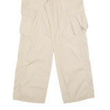 H&M Womens Cotton Blend Beige Relaxed Tapered Trousers W28 L32 Cargo Pockets
