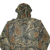 Mens Green Brown Camouflage Outdoor Jacket L Polyester Blend Zip Hooded