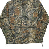 Mens Green Brown Camouflage Outdoor Jacket L Polyester Blend Zip Hooded