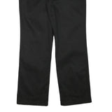 DICKIES Mens Black Regular Fit Straight Leg Trousers W34 L31 Cotton Blend Zip
