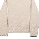 DIESEL Womens Cream & Brown Quilted Jacket XS Polyester Blend Zip Puffer