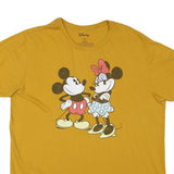 DISNEY Mens Yellow Mickey Minnie Graphic T-Shirt XL Cotton Blend Short Sleeve