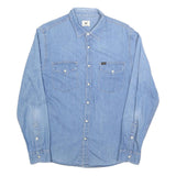 LEE Womens Blue Denim Shirt L Cotton Long Sleeve Button Closure Casual