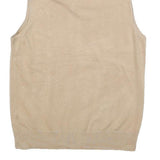 CABLE & GAUGE Womens Beige Plain Sleeveless Roll Neck Chunky Knit L Jumper
