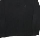 NAUTICA Mens Black Plain Pullover Jumper Crew Neck Cotton 2XL Casual Stylish