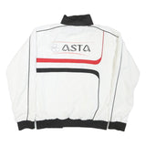 TTK Womens White & Black & Red Sports Track Jacket S Nylon Zip