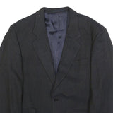 BOSS HUGO BOSS Mens Black Wool Herringbone Classic Tailored Jacket L