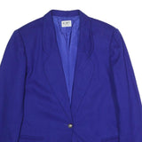 KORET Womens Blue Wool Jacket UK 16 Tailored Button Closure Plain Elegant