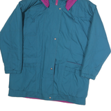 CURRENT SEEN Womens Blue & Purple Zip Jacket M Polyester Blend Hooded Plain