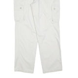 THE LOST CITY Mens Cotton Blend White Regular Fit Cargo Trousers W38 L34 Zip