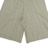 Mens Beige Casual Check Shorts M W28 Classic Cotton Blend Summer Wear