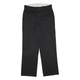 DICKIES Mens Cotton Blend Black Regular Straight Trousers W30 L29 Workwear Zip