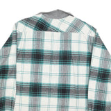 MANUFACTURER Mens White & Teal Check Long Sleeve XL Polo Shirt Classic Fit