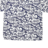CRAY SHIRTS Mens Blue & White Wave Print Short Sleeve Polo Shirt M Cotton Blend
