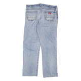 DICKIES Mens Regular Fit Light Blue Denim Jeans W36 L31 Cotton Blend Zip Classic