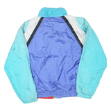 Mens Blue Red White Colourblock Casual Zip Jacket M Polyester Blend Lightweight