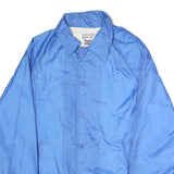 EAGLES RIDGE Mens Blue Nylon Button Jacket M Plain Lightweight Casual Wear