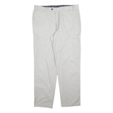 WARREN & PARKER Mens Cotton Blend Regular Straight Beige Trousers W40 L34 Casual