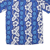 ALPHA REPUBLIC Mens Blue & White Hawaiian Shirt M Cotton Blend Summer Beachwear