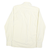 TOMMY HILFIGER Mens Yellow & White Striped Shirt S Cotton Blend Classic