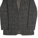 Mens Black & Brown Check Classic Jacket M Polyester Blend Button Closure Formal
