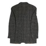 Mens Black & Brown Check Classic Jacket M Polyester Blend Button Closure Formal