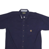 HUNTING HORN Mens Navy Blue Cotton Shirt XL Button Down Casual Summer