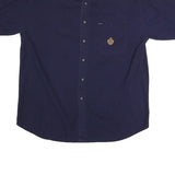 HUNTING HORN Mens Navy Blue Cotton Shirt XL Button Down Casual Summer
