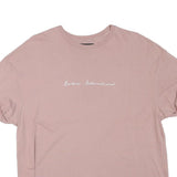 BARBOUR INTERNATIONAL Womens Pink Graphic T-Shirt UK 16 Short Sleeve Crew Neck