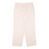 DICKIES Womens Regular Fit Cream Cotton Blend Trousers W30 L26 Straight Leg Zip