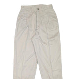 NORTHERN REFLECTIONS Womens Slim Beige Cotton Blend Trousers W25 L29 Zip Closure