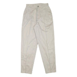 NORTHERN REFLECTIONS Womens Slim Beige Cotton Blend Trousers W25 L29 Zip Closure