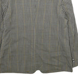 SALKO Womens Grey Wool Check Blazer Jacket L Button Closure Classic Fit