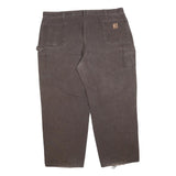 CARHARTT Mens Jeans Brown Relaxed Straight Denim Medium W48 L32 Workwear Zip