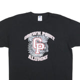 RUSSELL ATHLETIC Mens Black Crown Point Alumni Graphic T-Shirt L Short Sleeve