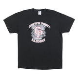 RUSSELL ATHLETIC Mens Black Crown Point Alumni Graphic T-Shirt L Short Sleeve