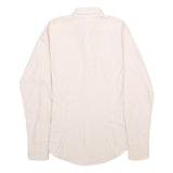 RALPH LAUREN Womens Cream & Pink Stripe Shirt UK 4 Slim Fit Button Down Collar